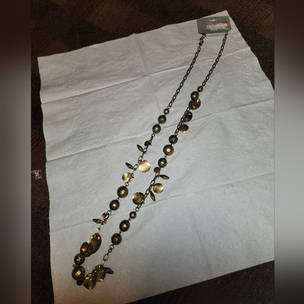Lane Bryant Gold Charm Necklace and Bracelet Set - Picture 2 of 5